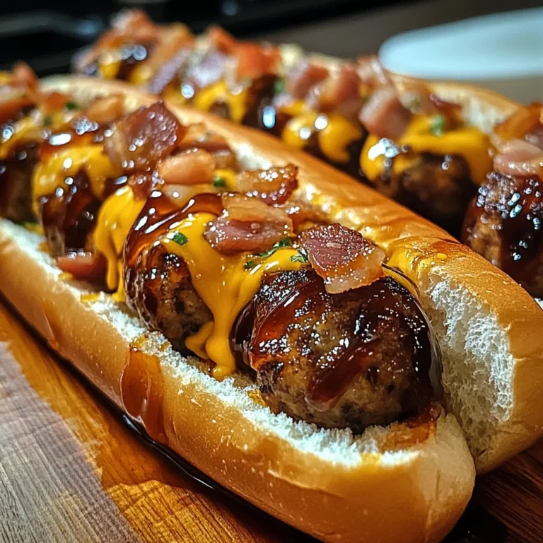 Bourbon BBQ Turkey Bacon Cheeseburger Meatball Subs Ready in 30 Minutes