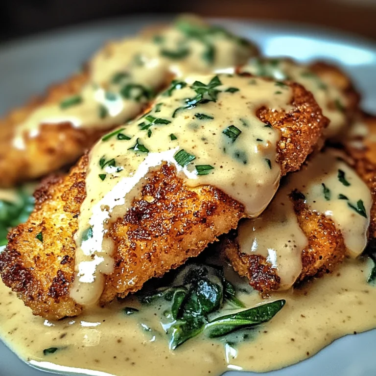 Crispy Parmesan Chicken with a Rich Garlic Sauce - Easy Dinner Idea