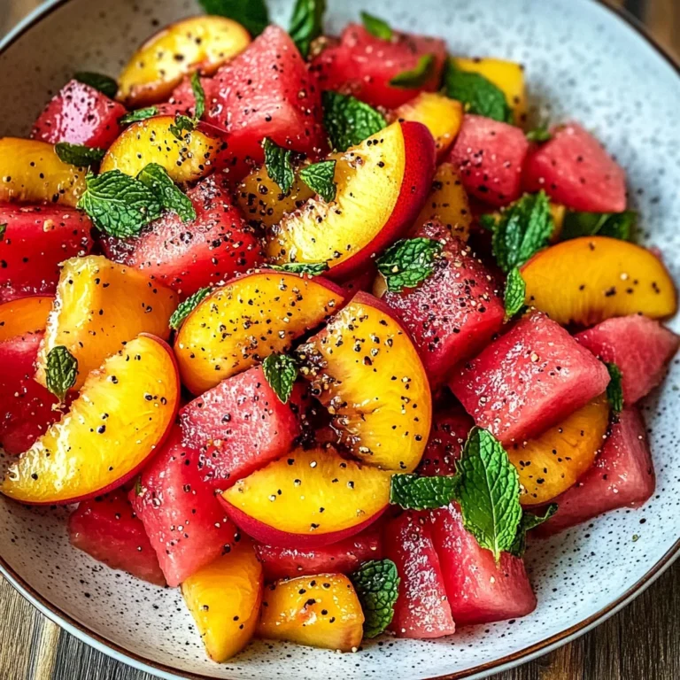 Easy Summer Peach Watermelon Salad