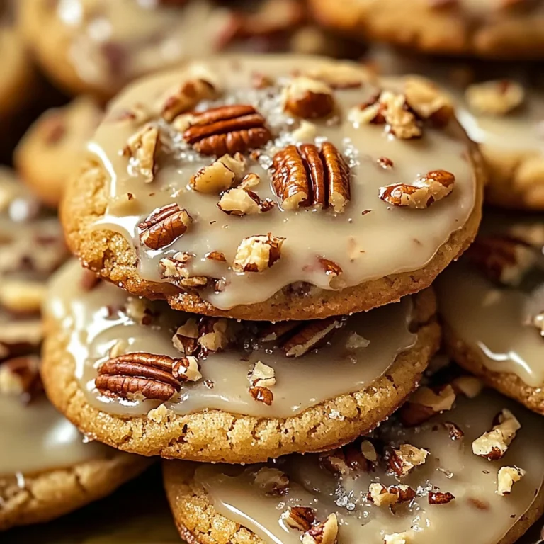 Frosted Butter Pecan Cookies