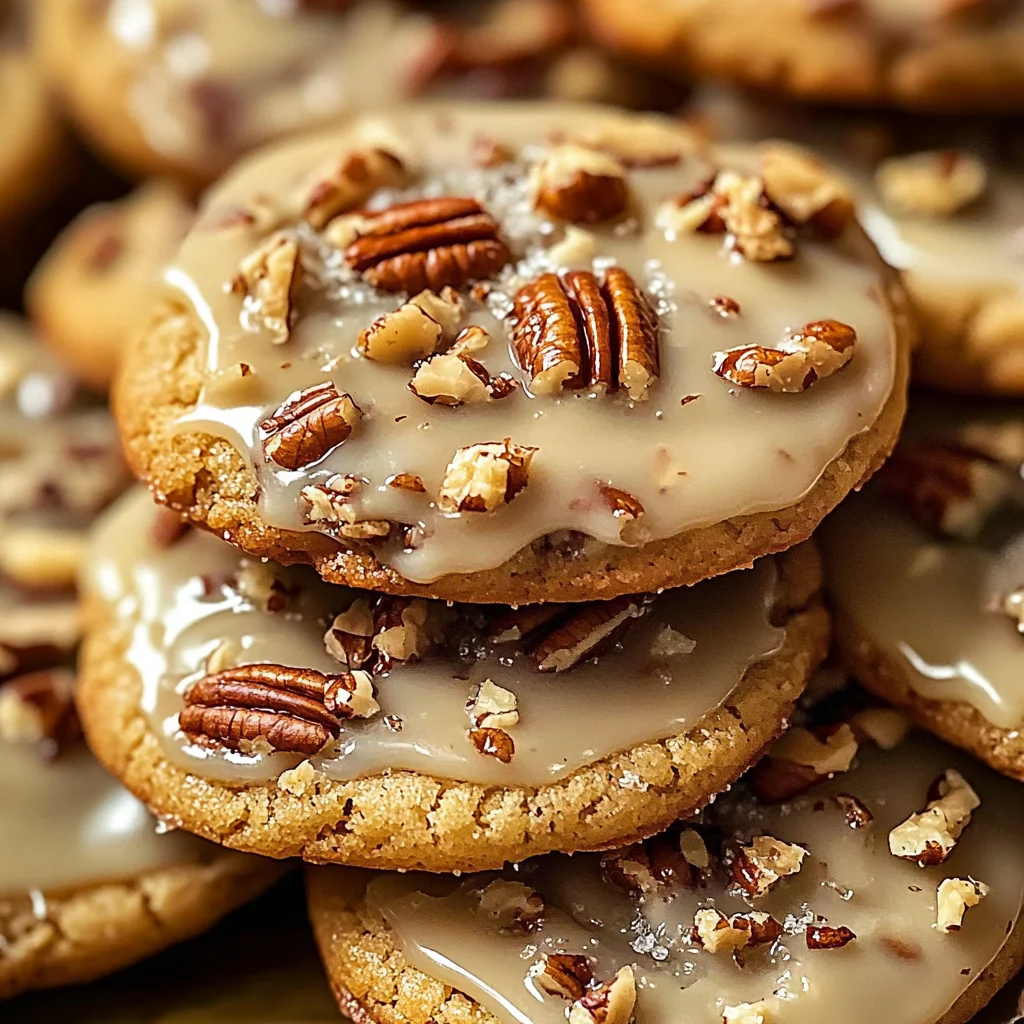 Frosted Butter Pecan Cookies
