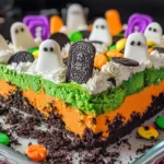 Ghosts in the Graveyard Poke Cake