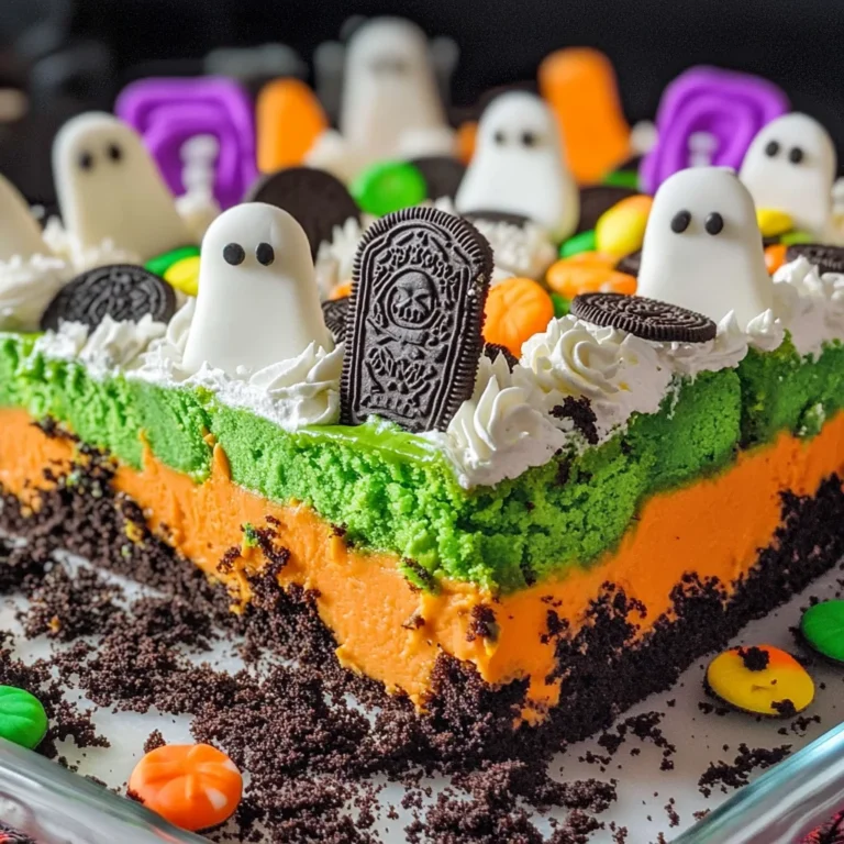 Ghosts in the Graveyard Poke Cake