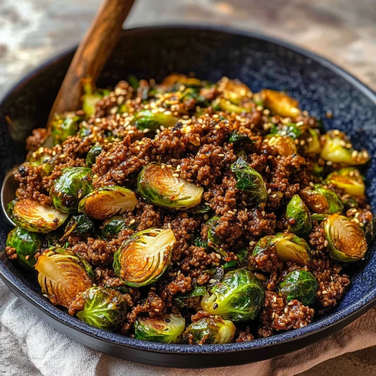 Ground Beef and Brussels Sprouts