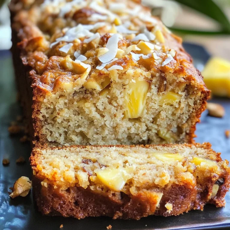 Hawaiian Banana Bread with Pineapple, Coconut & Macadamia Nuts