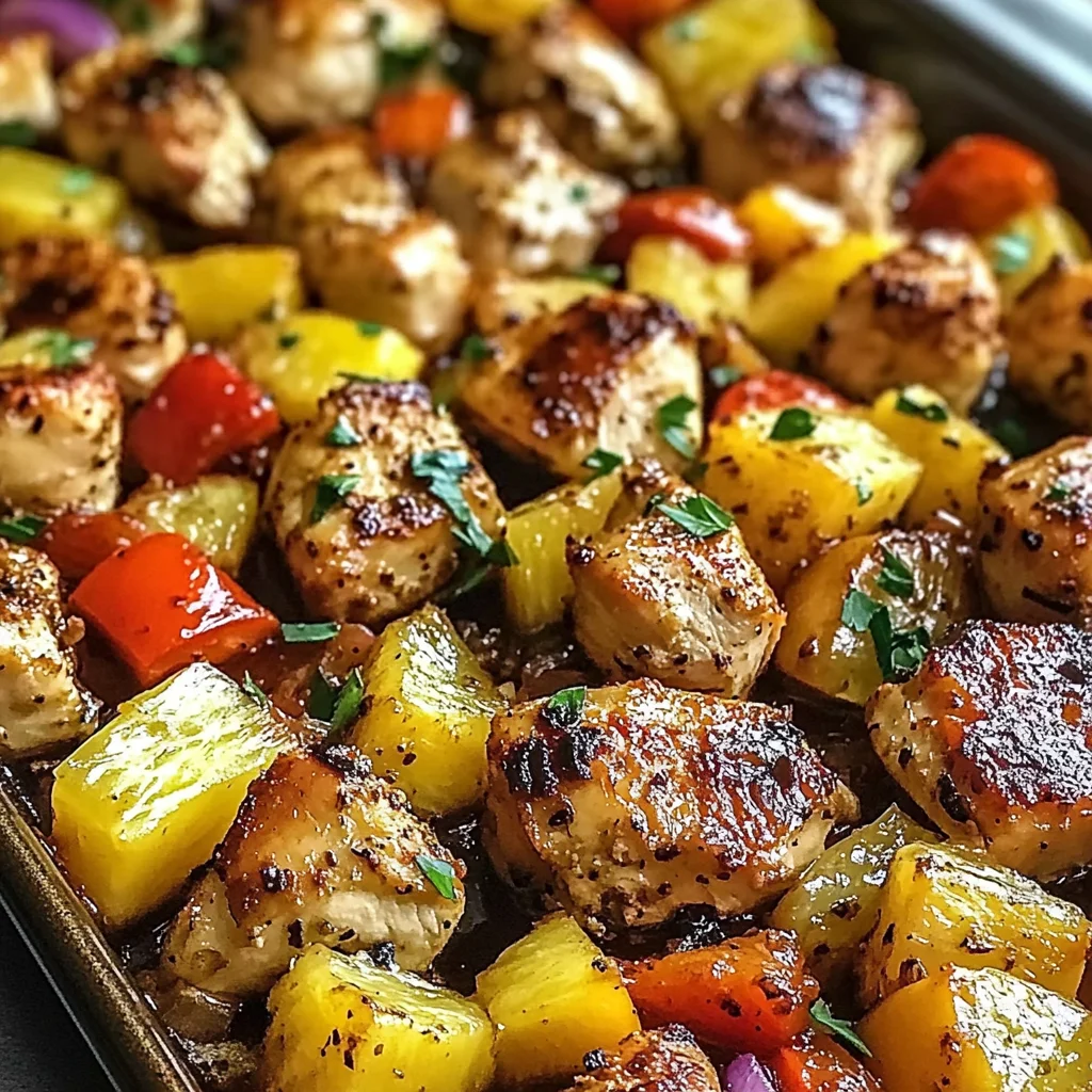 Hawaiian Chicken Sheet Pan Dinner