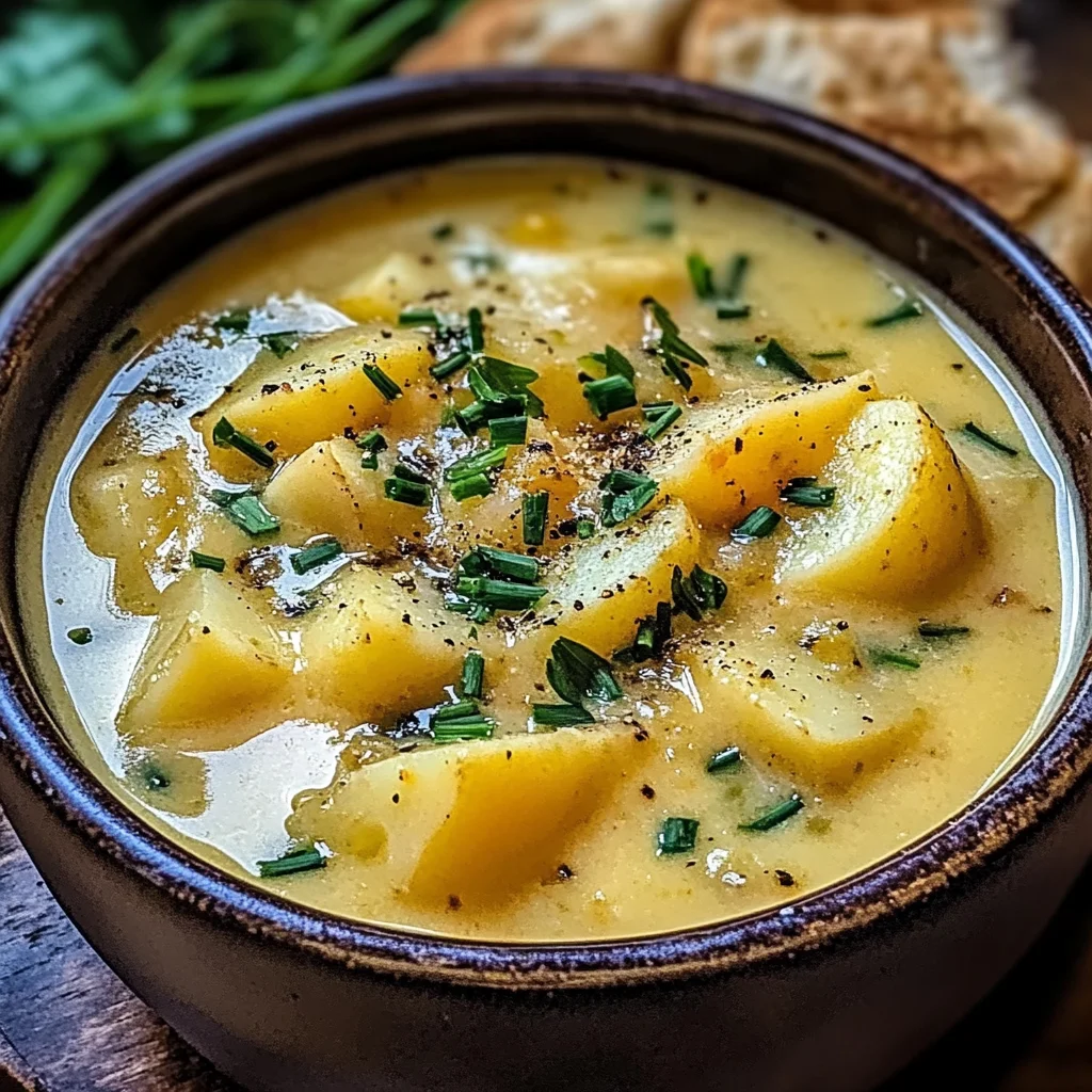 Hearty Cheddar Garlic Herb Potato Soup Recipe