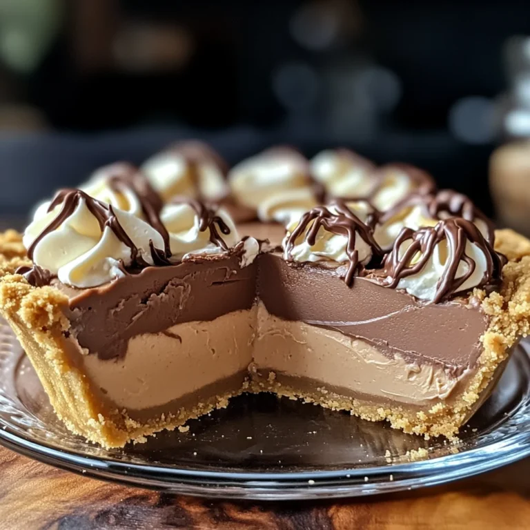 No-Bake Cream Cheese Peanut Butter Pie with Chocolate Whipped Cream