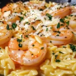 One Pan Parmesan Orzo with Shrimp