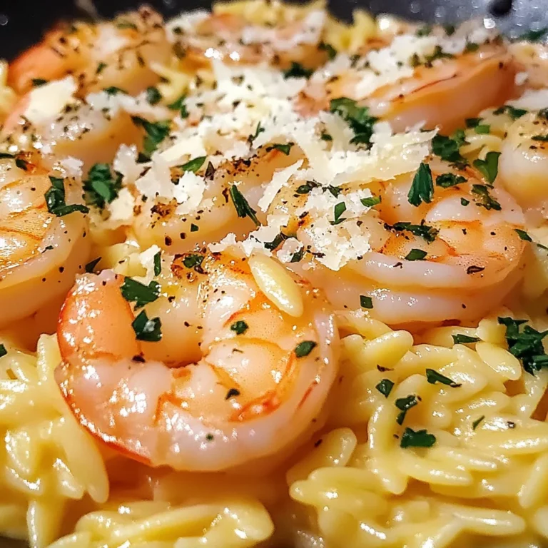 One Pan Parmesan Orzo with Shrimp