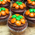 Pumpkin M&M Mini Cupcakes