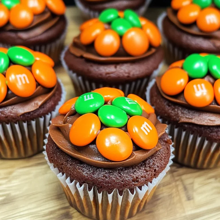 Pumpkin M&M Mini Cupcakes