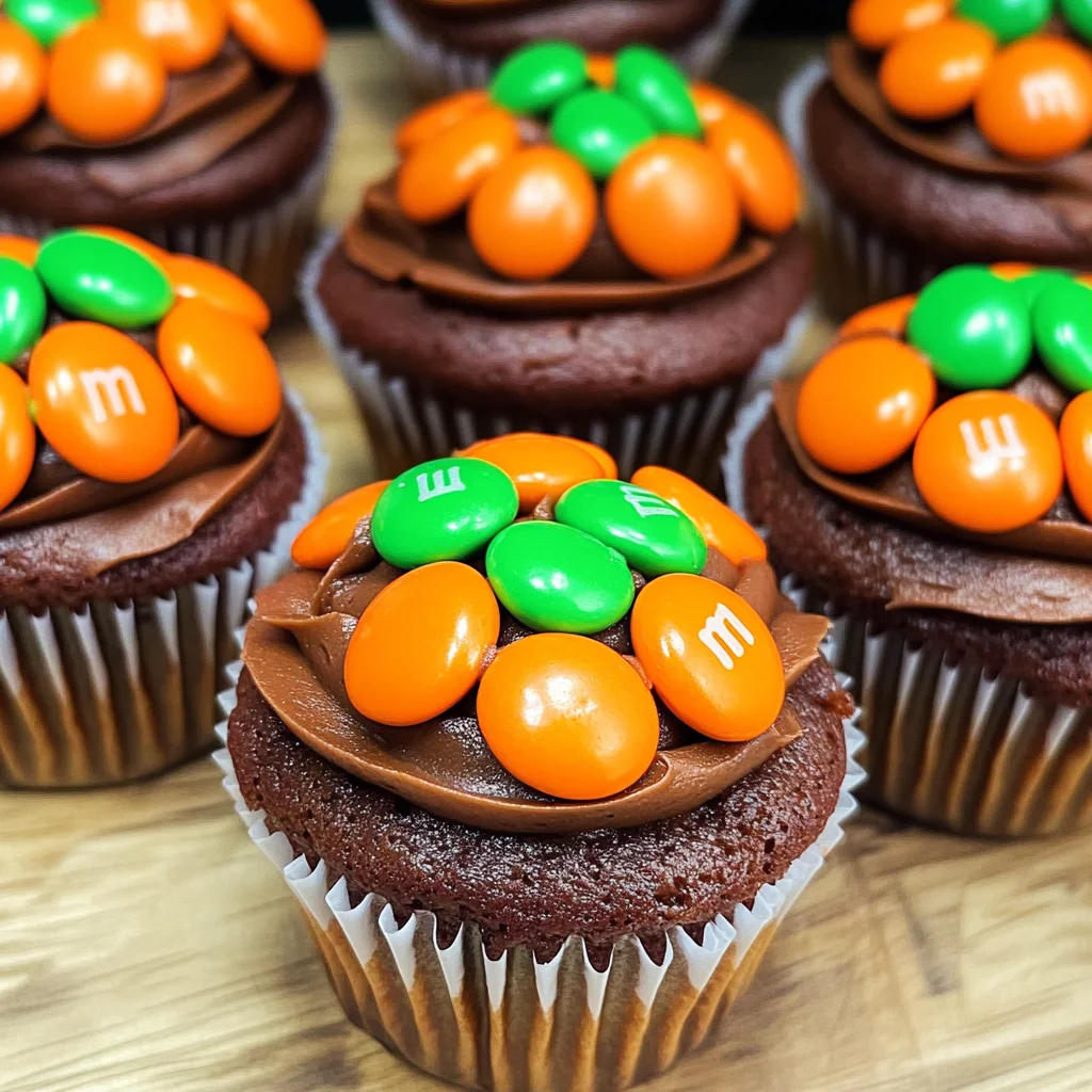 Pumpkin M&M Mini Cupcakes