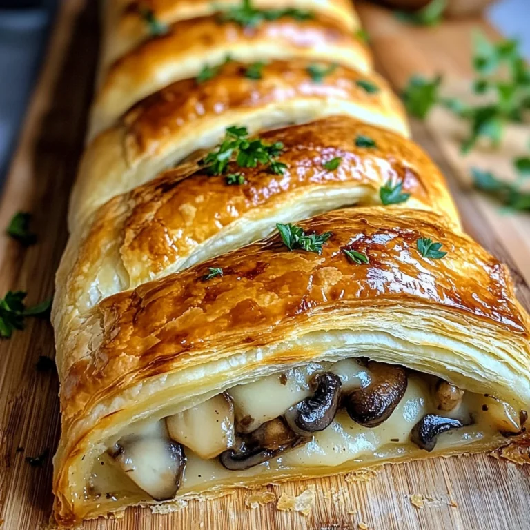 Savory Mushroom & Gruyère Puff Pastry Braid
