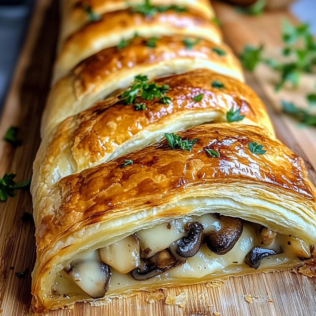 Savory Mushroom & Gruyère Puff Pastry Braid