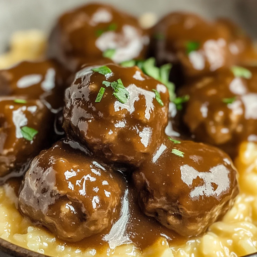 Tasty Slow Cooker Salisbury Steak Meatballs Recipe