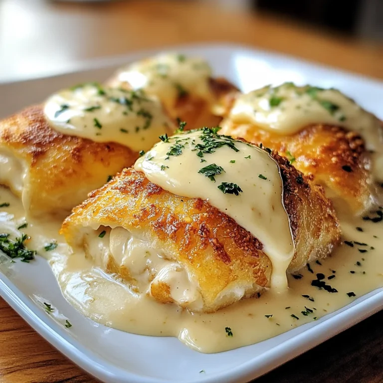 Chicken Pillows with Creamy Parmesan Sauce