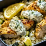Easy Chicken Tzatziki Rice Bake