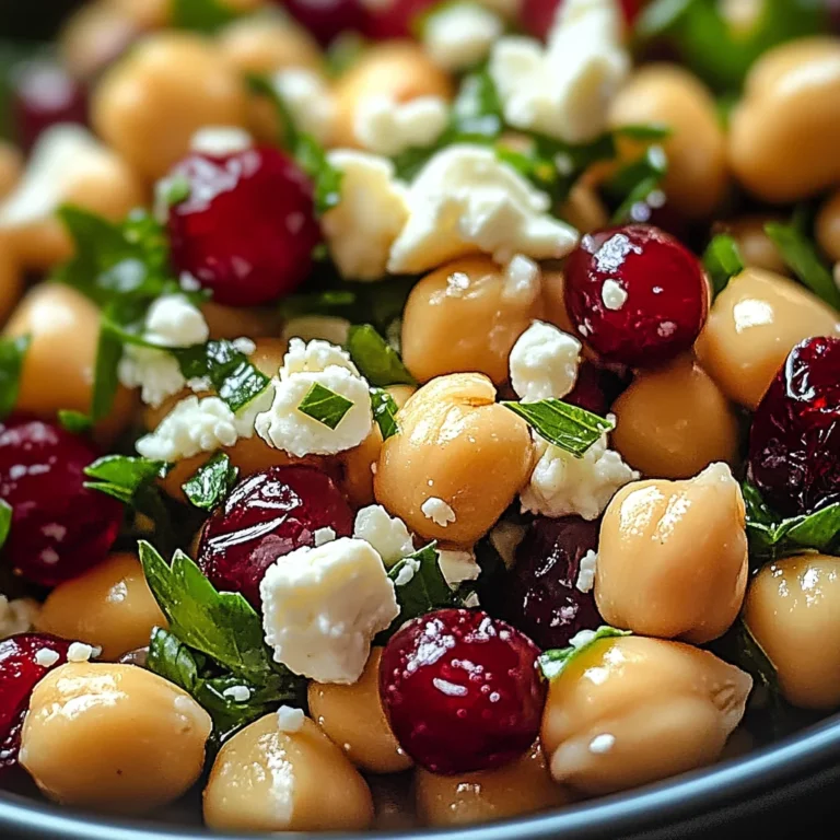 Feta & Cranberry Chickpeas with Lemon Vinaigrette