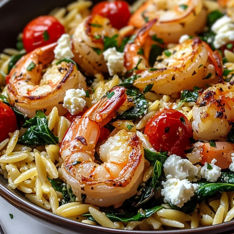 Lemon Feta Orzo Shrimp