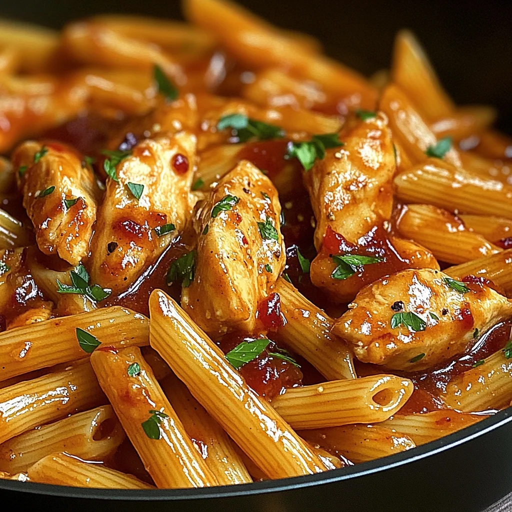 One-Pan Tangy Honey BBQ Chicken Penne