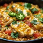 One Pot Queso Chicken and Rice : Easy Comfort Food
