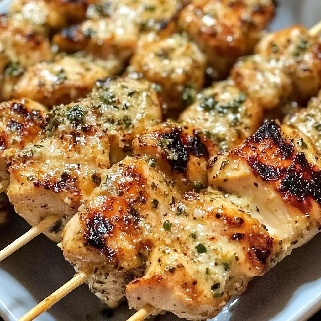 Ranch Garlic Parmesan Chicken Skewers