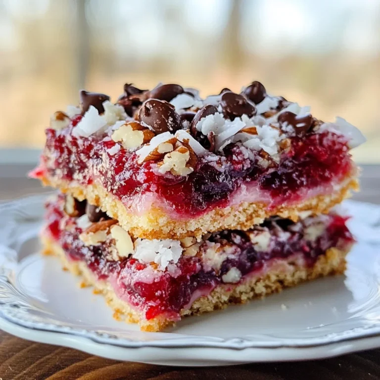 Raspberry Coconut Magic Bars