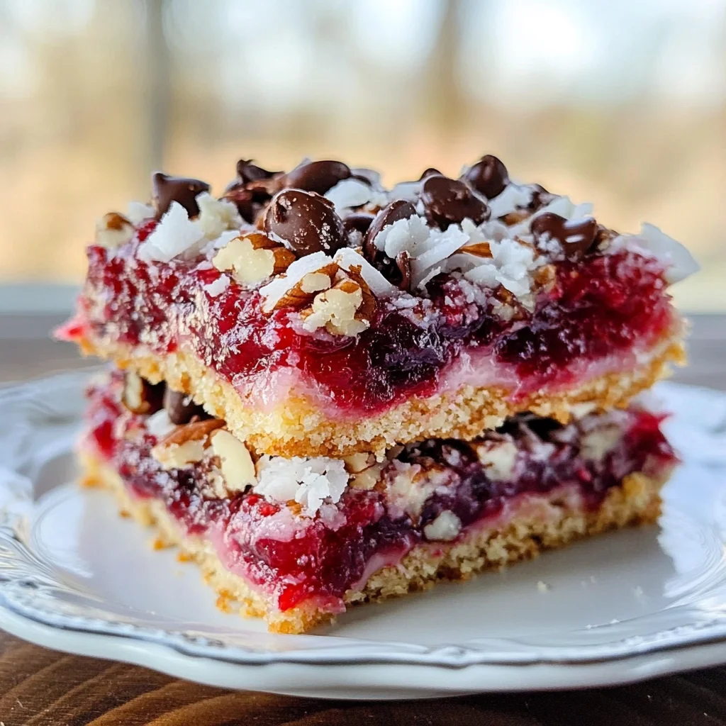 Raspberry Coconut Magic Bars