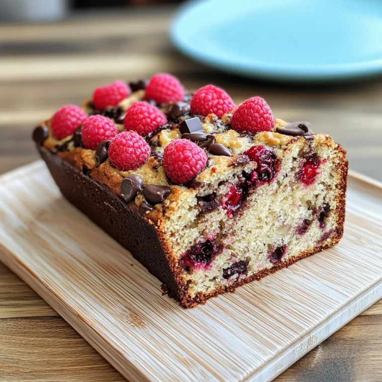 Raspberry Dark Chocolate Banana Bread
