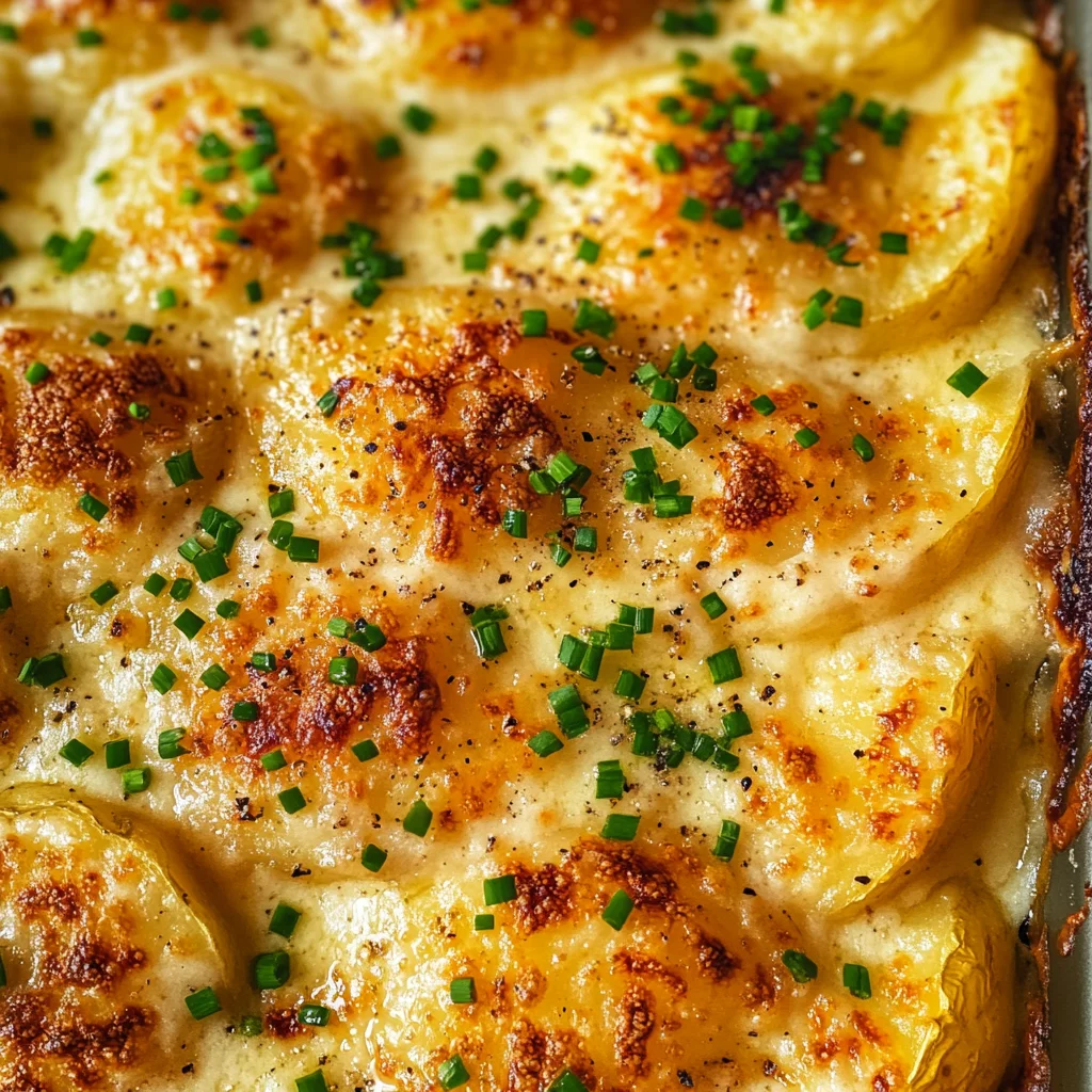 Roasted Garlic Potatoes au Gratin