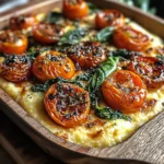 Savory Herbed Polenta & Roasted Tomato Bake