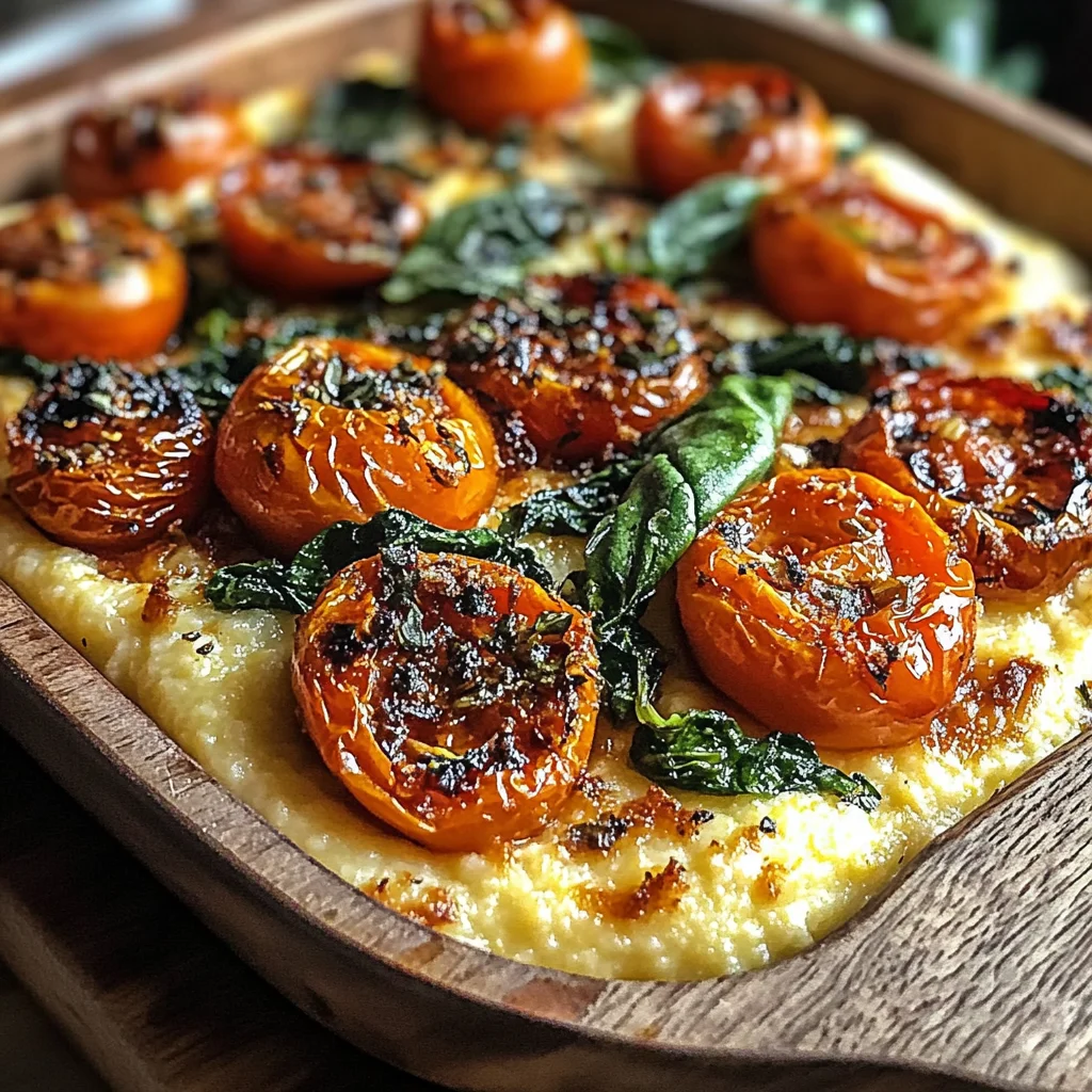 Savory Herbed Polenta & Roasted Tomato Bake