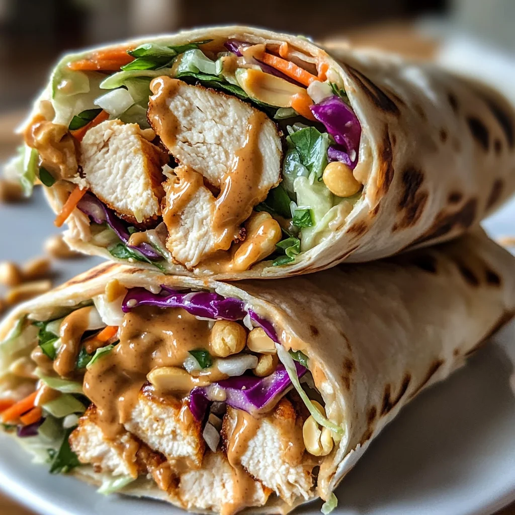 Thai Peanut Chicken Wraps
