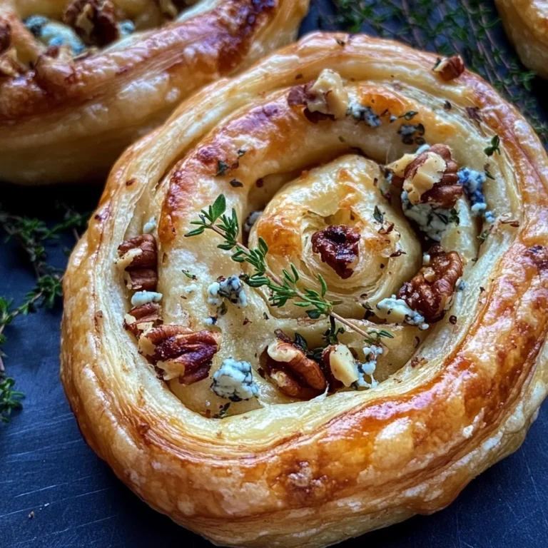 Blue Cheese Walnut Thyme Puff Pastry Twirl Recipe