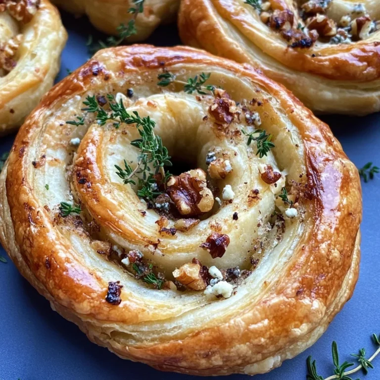 Blue Cheese Walnut Thyme Puff Pastry Twirl Recipe