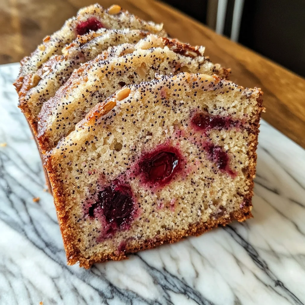 Cherry Almond Poppyseed Quick Bread