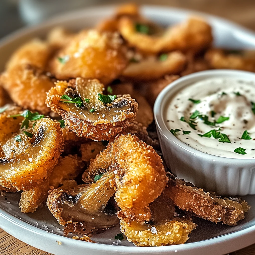 Crispy Fried Mushrooms with Cool Ranch Dip