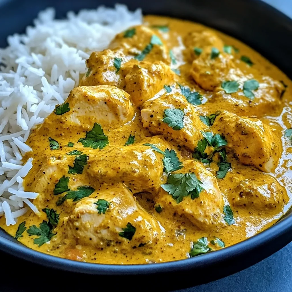 Easy Homemade Chicken Korma with Flatbread or Rice
