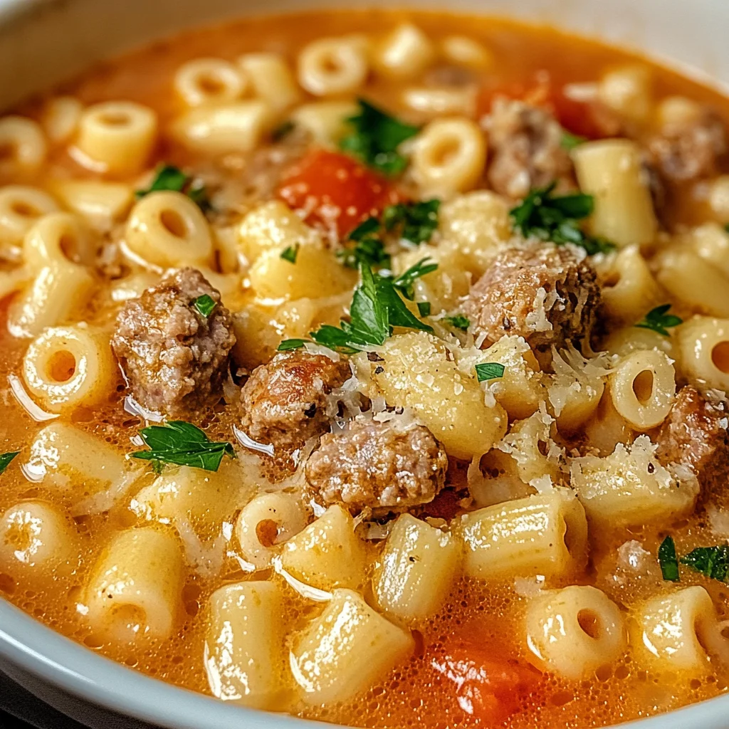 Parmesan Italian Sausage Ditalini Soup