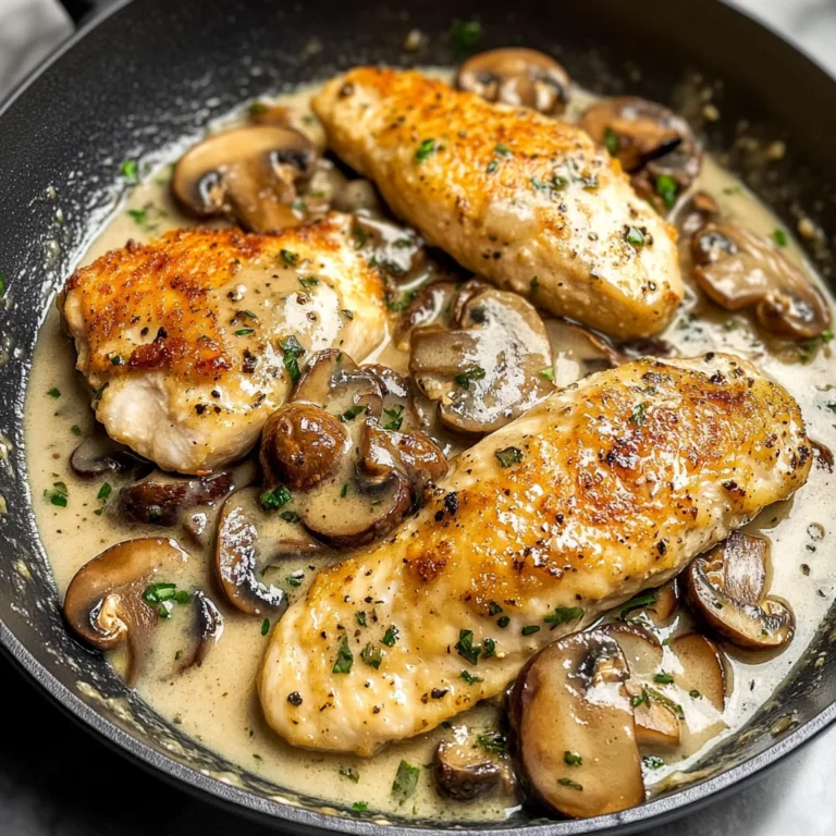 Skillet Chicken and Mushroom Wine Sauce