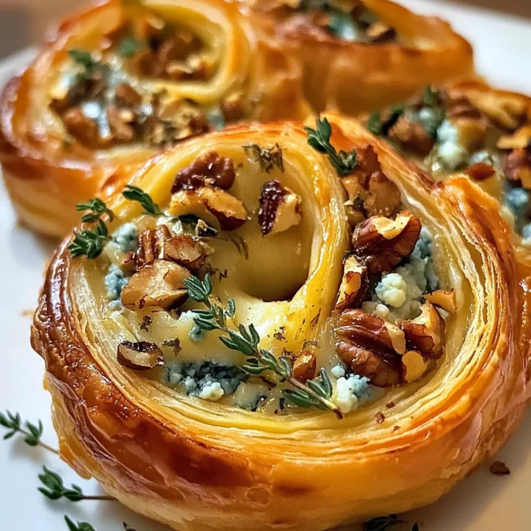 Blue Cheese Walnut Thyme Puff Pastry Twirl Recipe
