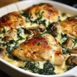 Chicken, Spinach, and Mushroom Low Carb Oven Dish