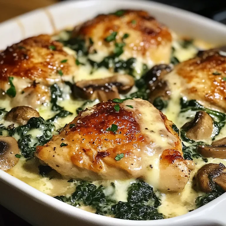 Chicken, Spinach, and Mushroom Low Carb Oven Dish