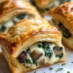 Creamy Mushroom & Spinach Stuffed Pastry Bites
