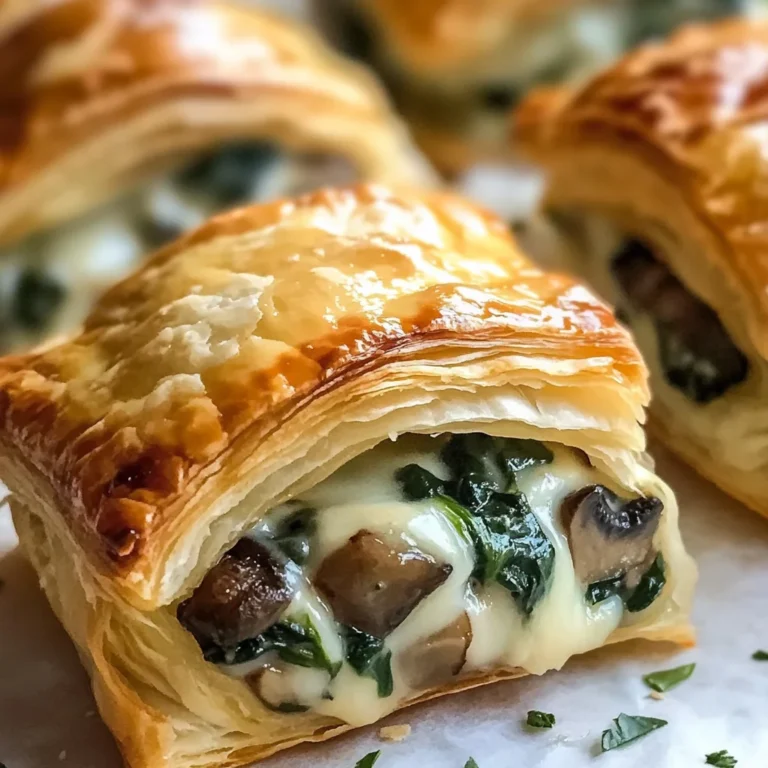 Creamy Mushroom & Spinach Stuffed Pastry Bites