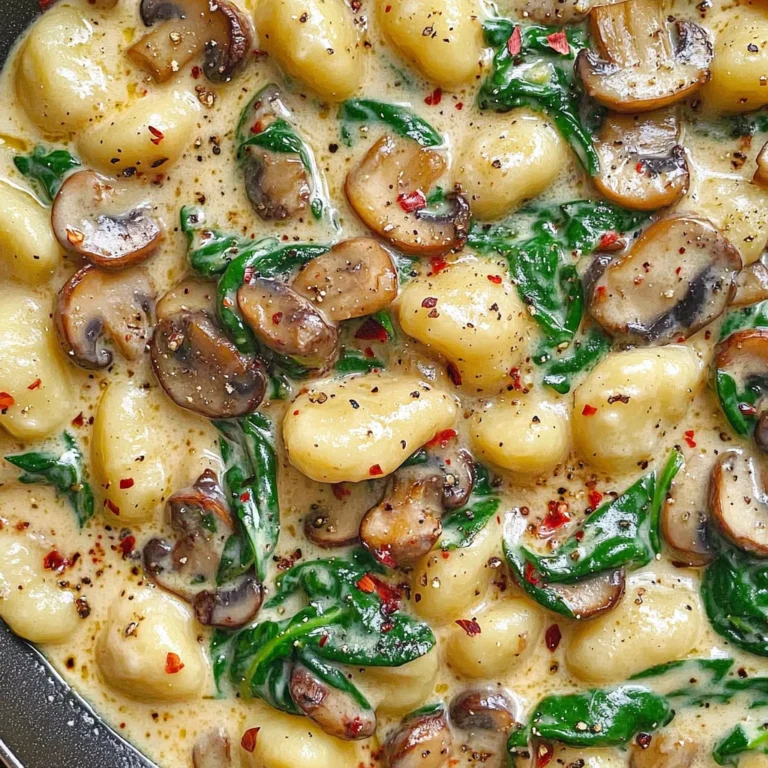 Creamy Spinach and Mushroom Gnocchi (One-Pan, 20 Minutes)