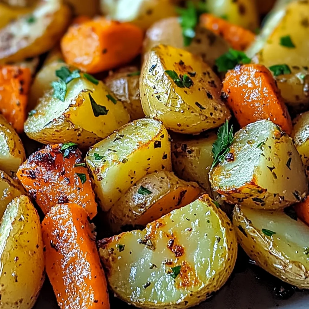 Garlic Herb Roasted Potatoes, Carrots, and Zucchini