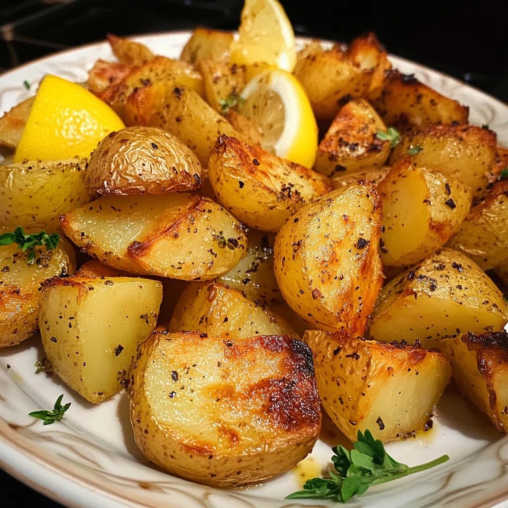 Greek Lemon Garlic Roasted Potatoes