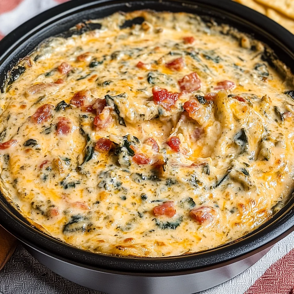 Slow Cooker Queso Spinach Dip